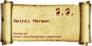 Heintz Herman névjegykártya